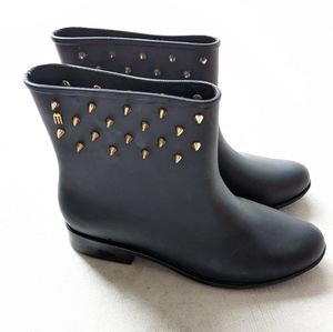 Melissa Shoes Moon Dust Gold Studded Rain Boots size 8 Womens